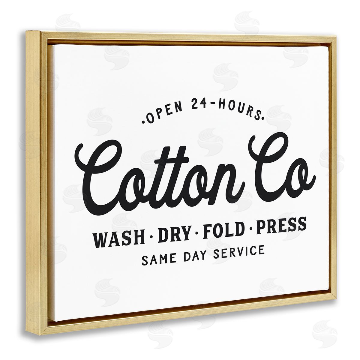 Lettered and Lined 24 Hour Cotton Co. Laundry Sign Same Day Service