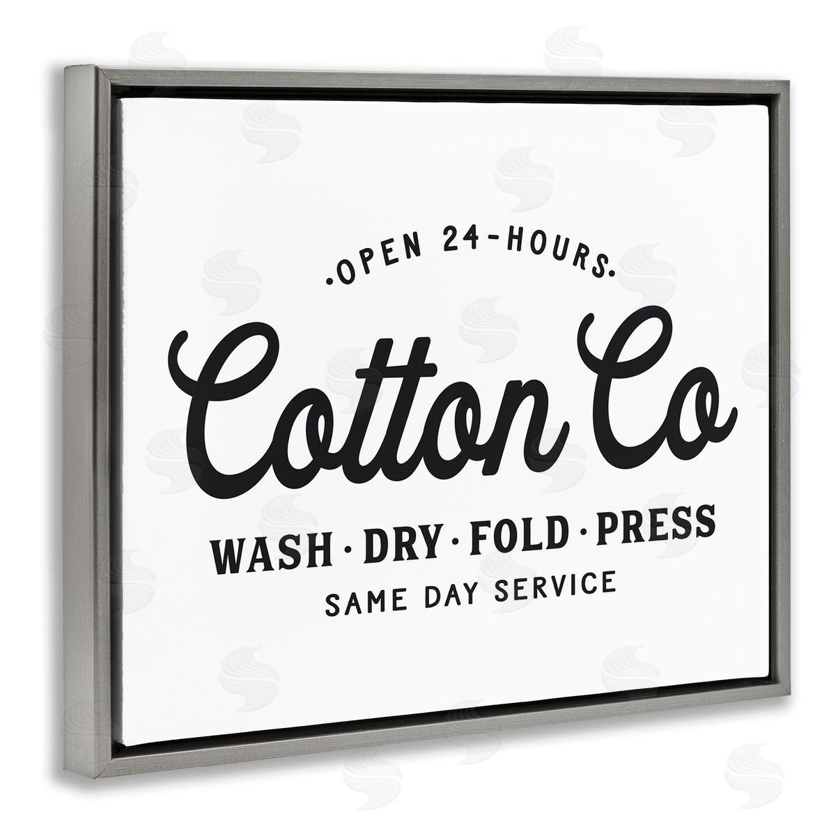 Lettered and Lined 24 Hour Cotton Co. Laundry Sign Same Day Service