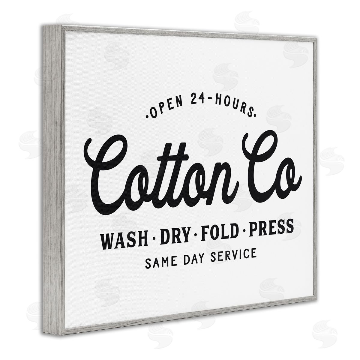 Lettered and Lined 24 Hour Cotton Co. Laundry Sign Same Day Service
