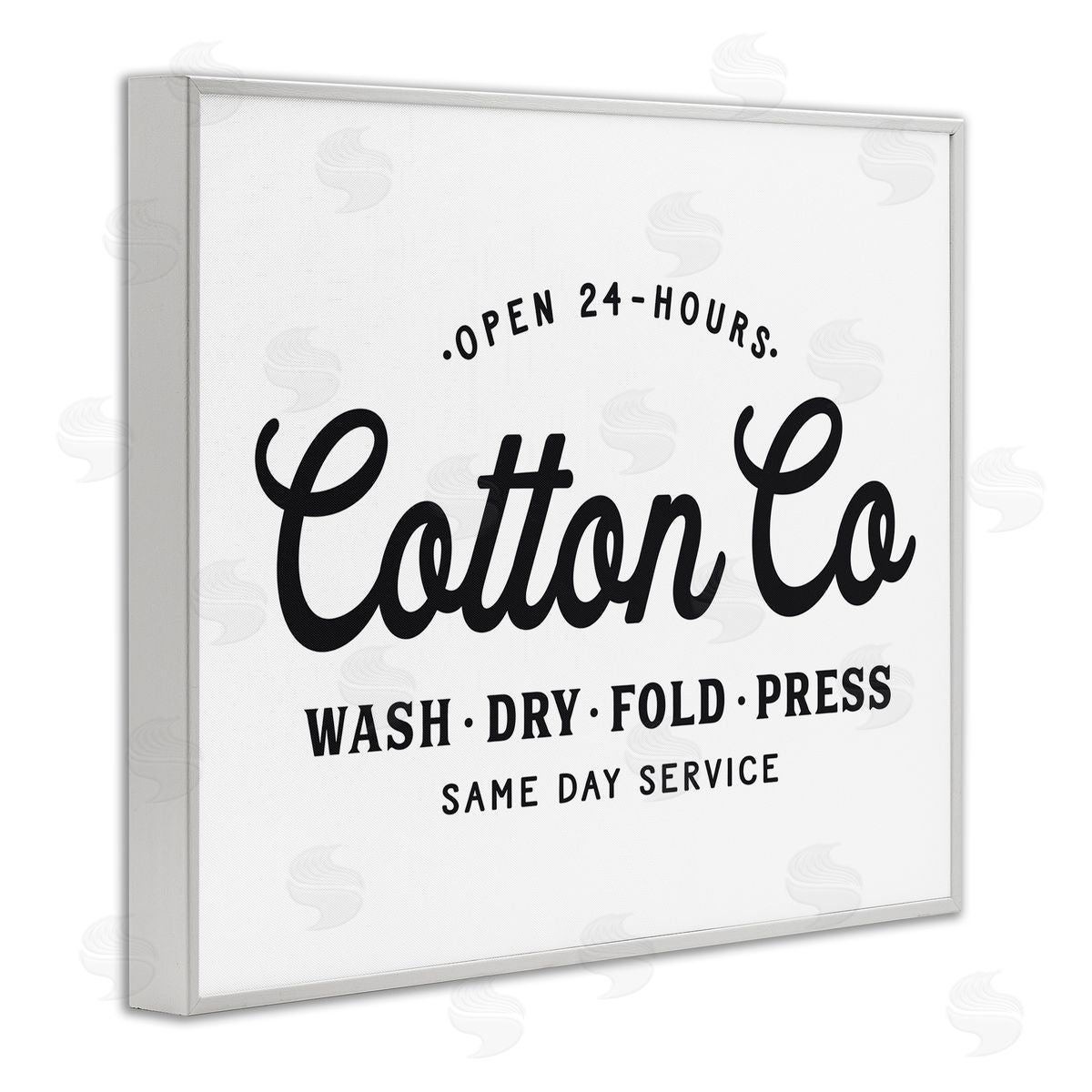 Lettered and Lined 24 Hour Cotton Co. Laundry Sign Same Day Service