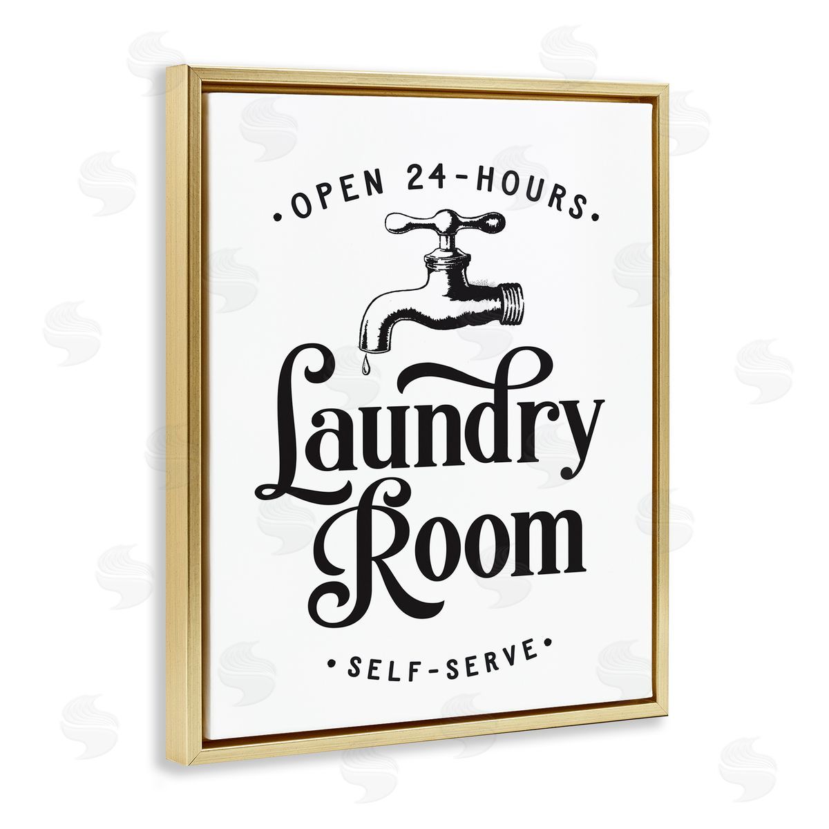 Lettered and Lined Self-Serve Laundry Room Sign Vintage Faucette Drip