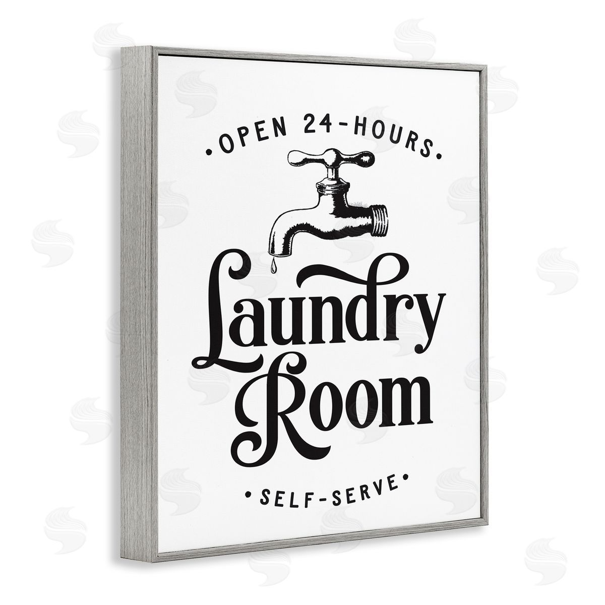Lettered and Lined Self-Serve Laundry Room Sign Vintage Faucette Drip