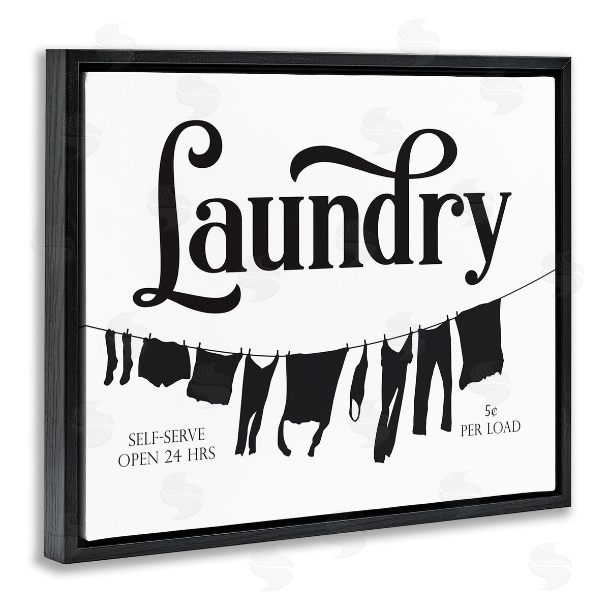 Lettered and Lined Clothesline Laundry Room Sign Vintage Advertisement
