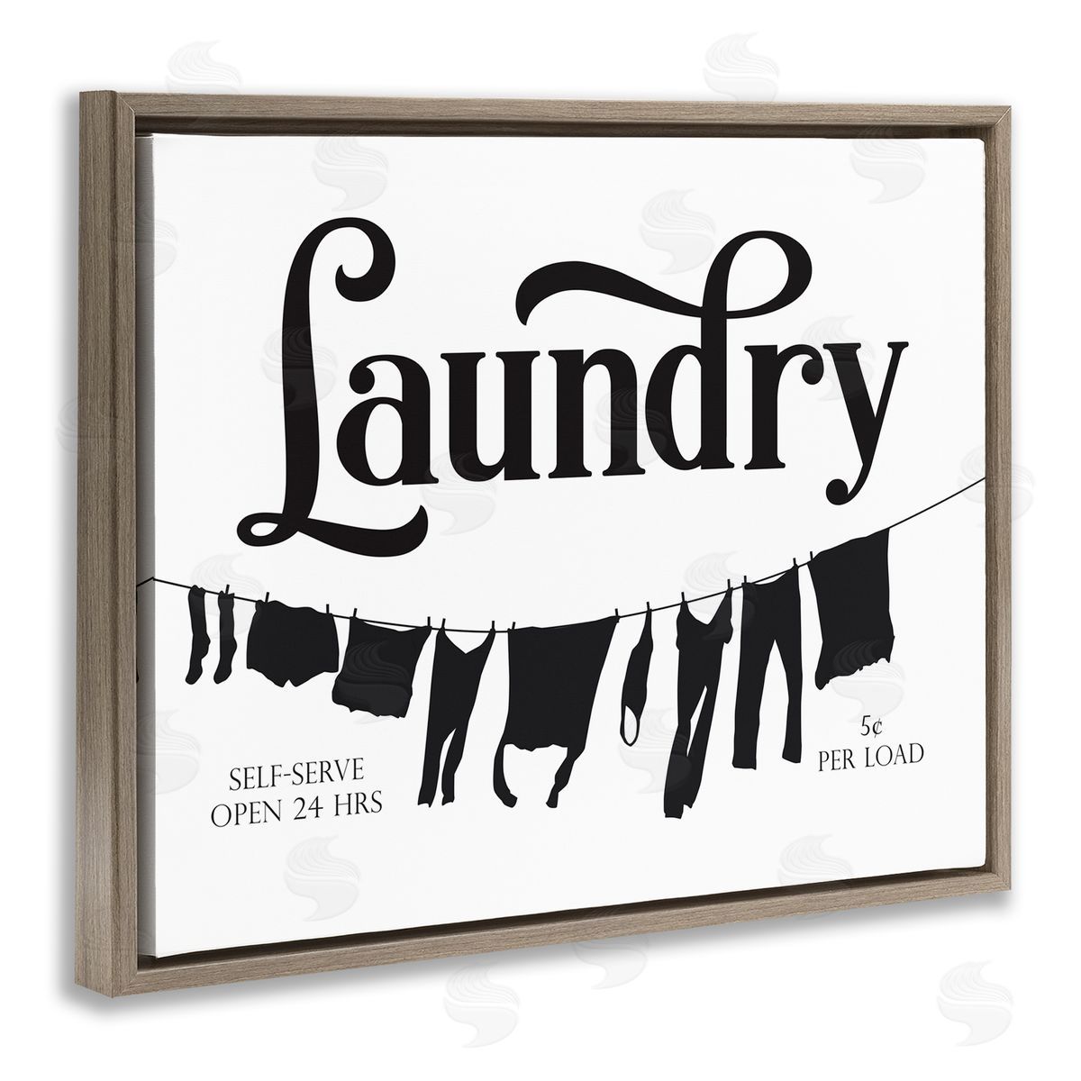 Lettered and Lined Clothesline Laundry Room Sign Vintage Advertisement