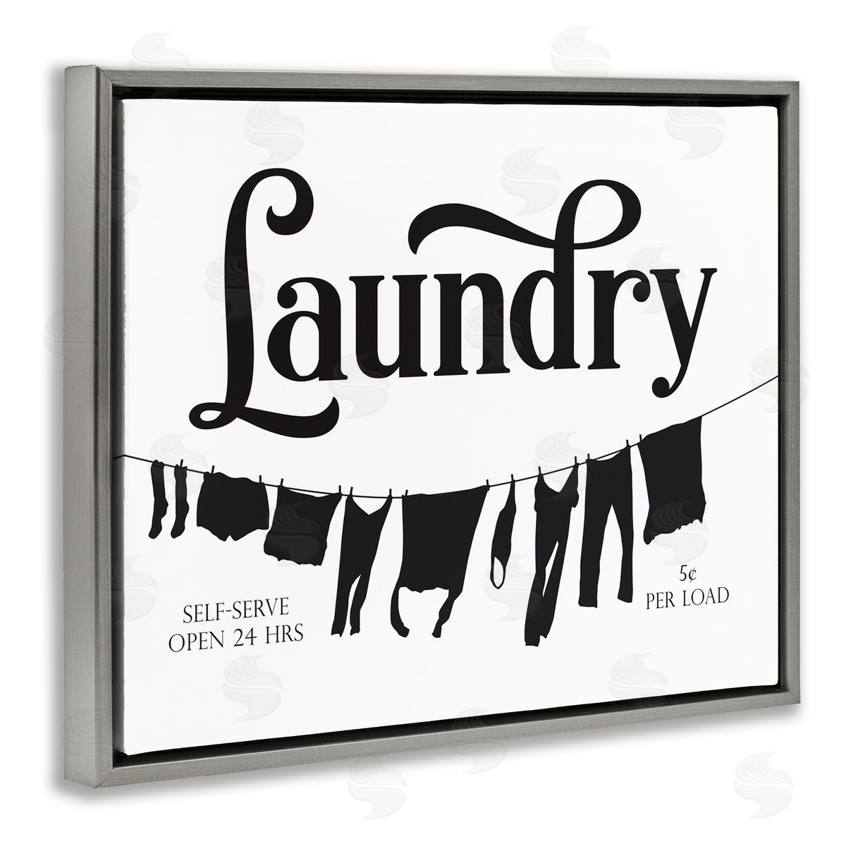 Lettered and Lined Clothesline Laundry Room Sign Vintage Advertisement