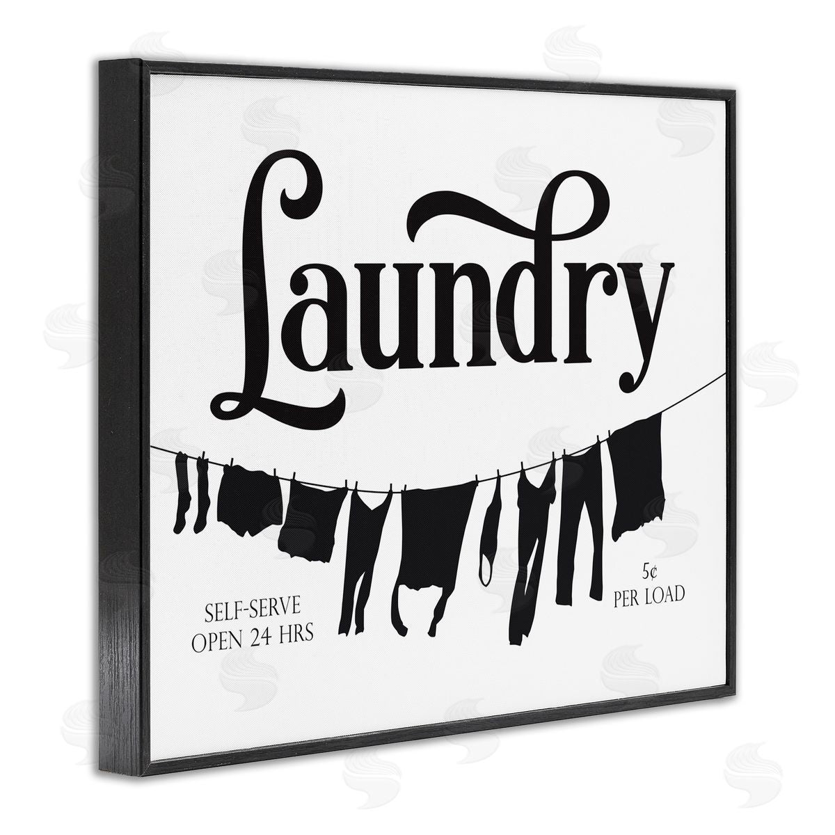 Lettered and Lined Clothesline Laundry Room Sign Vintage Advertisement