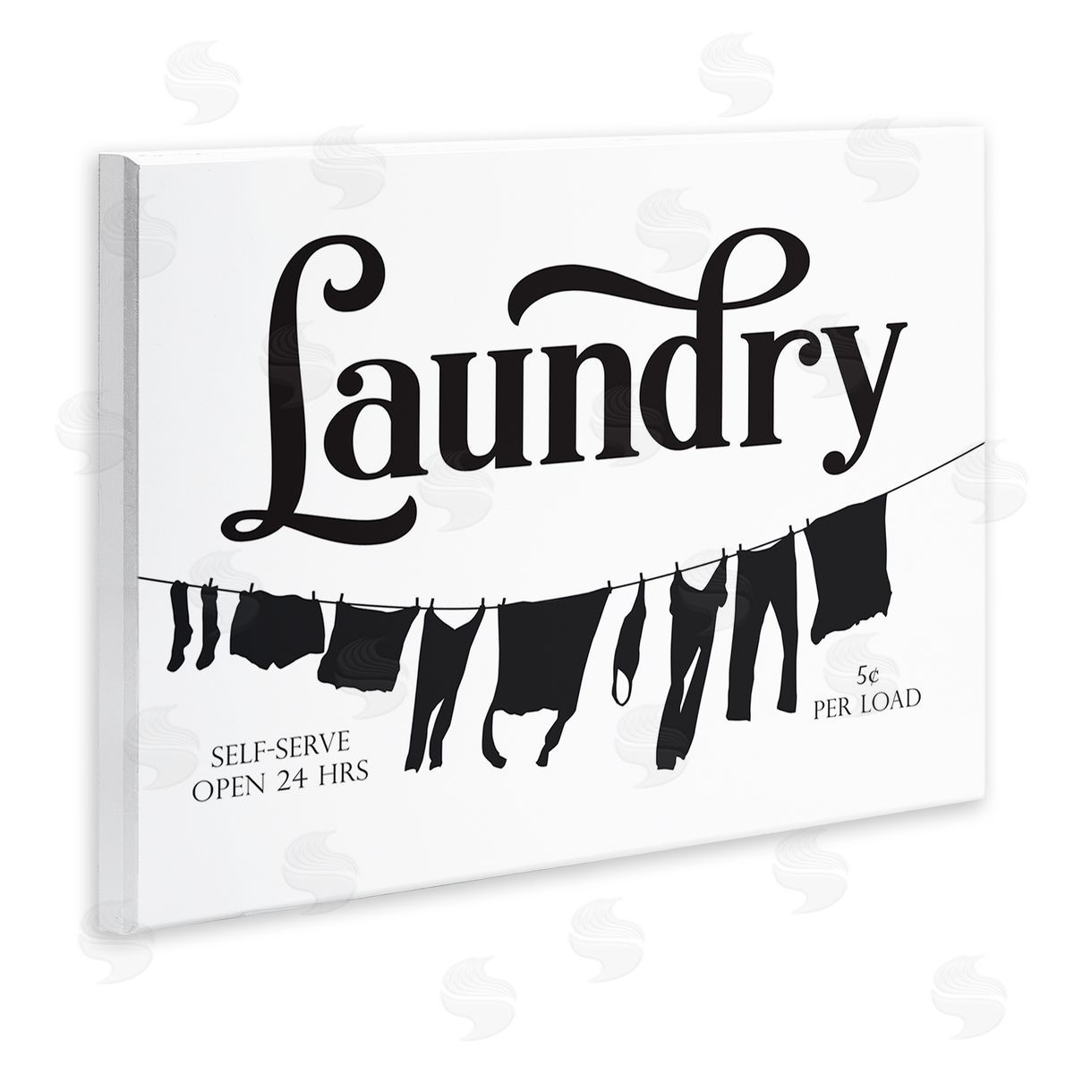 Lettered and Lined Clothesline Laundry Room Sign Vintage Advertisement