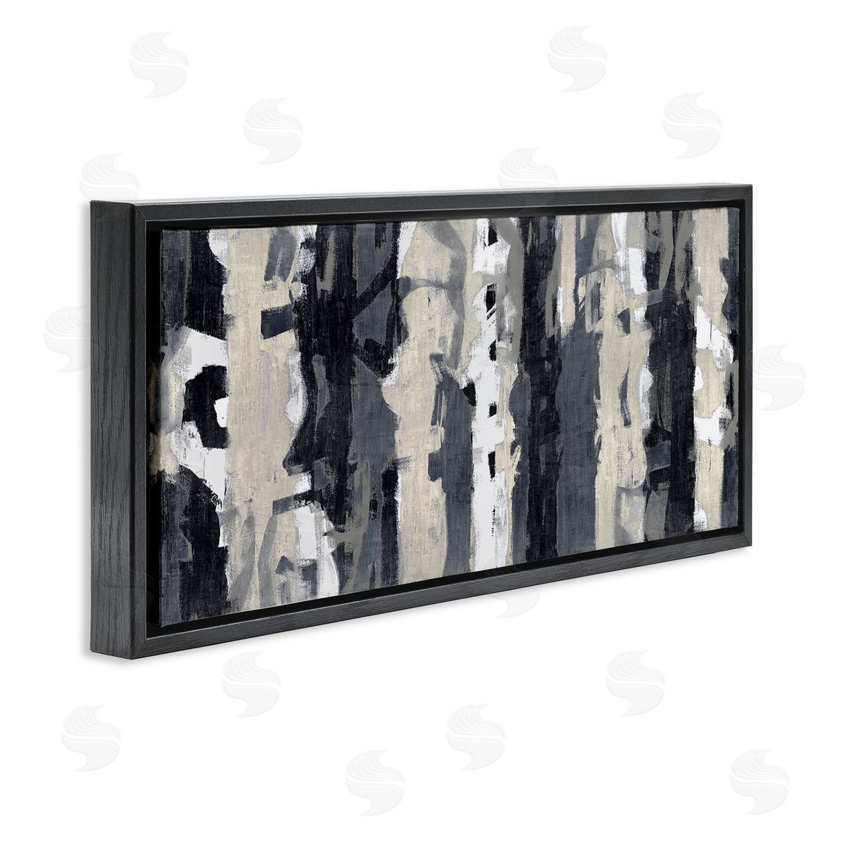 Max Hansen Modern Busy Abstraction Grey Beige Black Messy Stripes