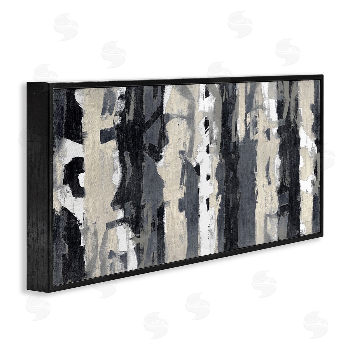 Max Hansen Modern Busy Abstraction Grey Beige Black Messy Stripes