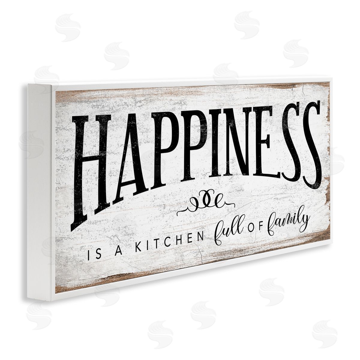 Stupell Studio Happiness is Kitchen Full of Family Rustic Sentiments