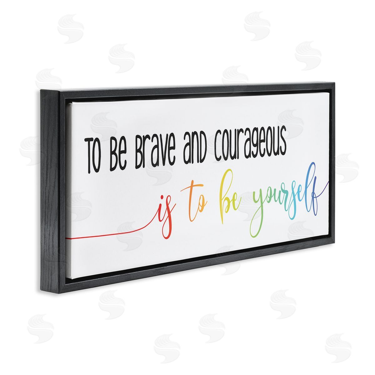 Stupell Studio Be Brave Be Yourself Motivational Phrase Rainbow Script