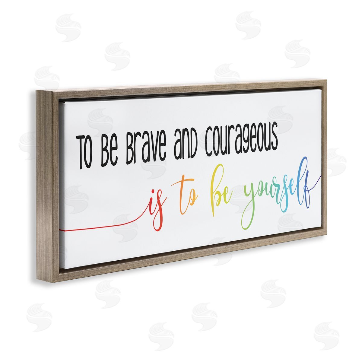 Stupell Studio Be Brave Be Yourself Motivational Phrase Rainbow Script