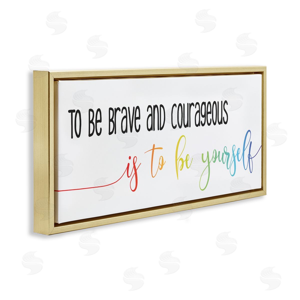 Stupell Studio Be Brave Be Yourself Motivational Phrase Rainbow Script