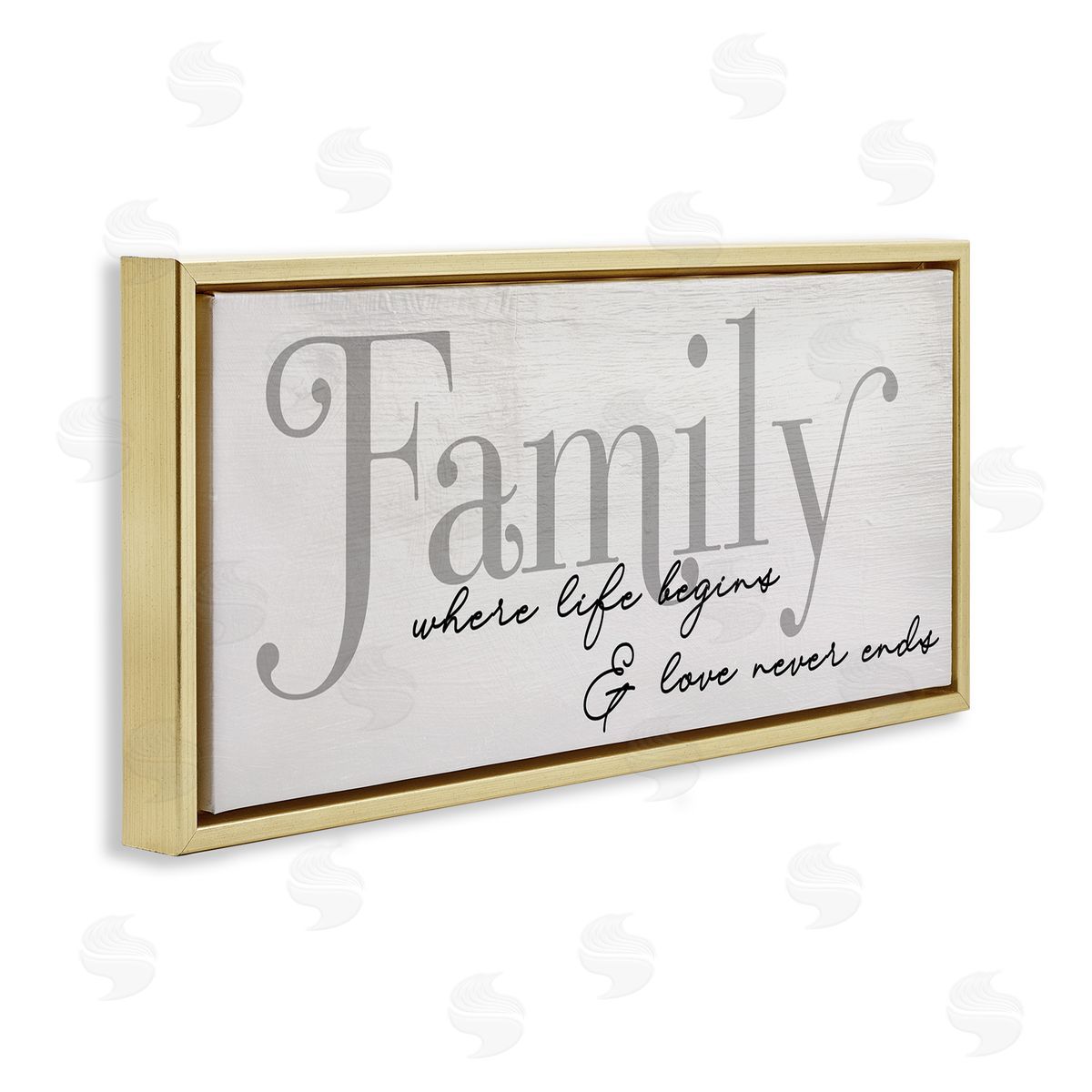 Stupell Studio Family Life Begins & Love Never Ends Phrase