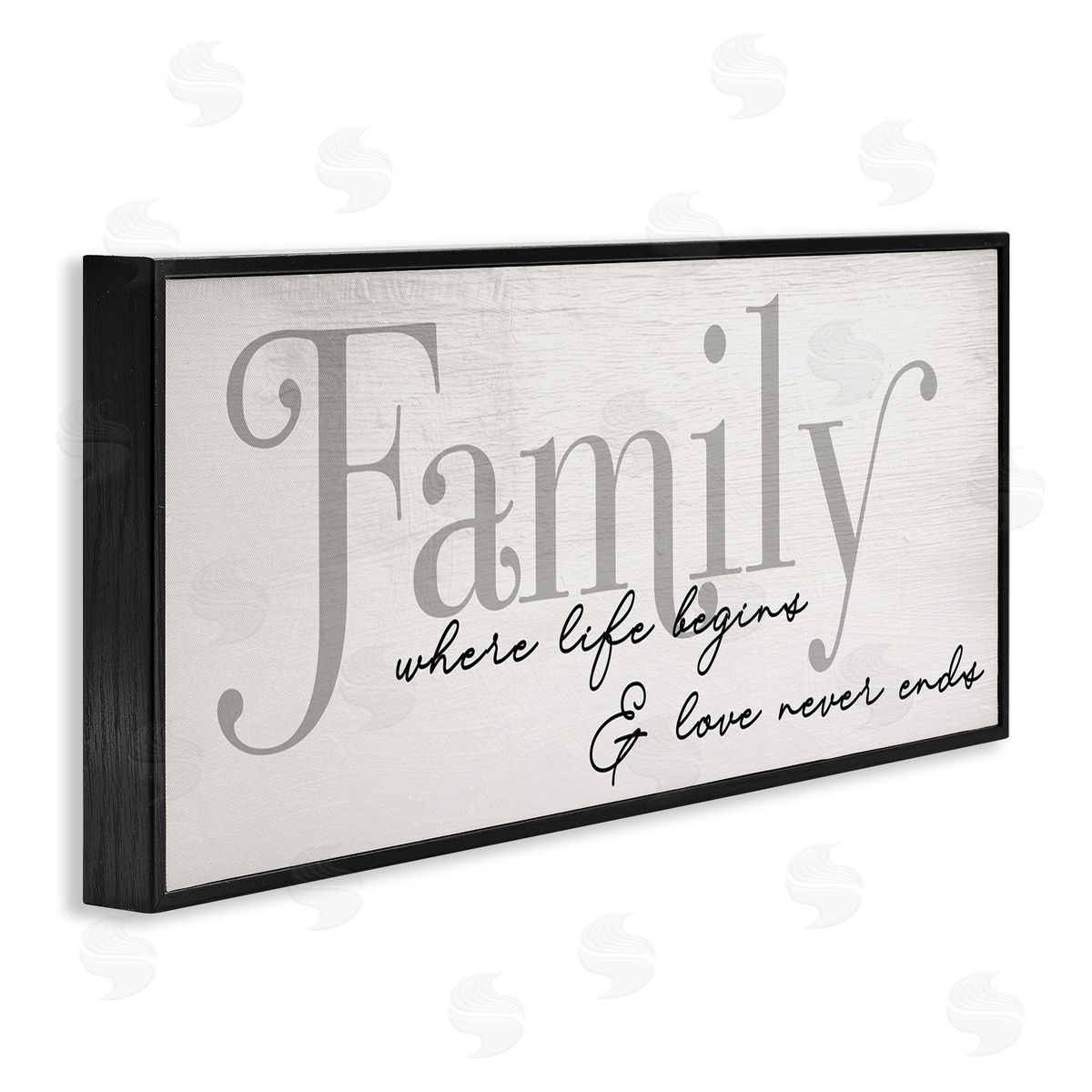 Stupell Studio Family Life Begins & Love Never Ends Phrase