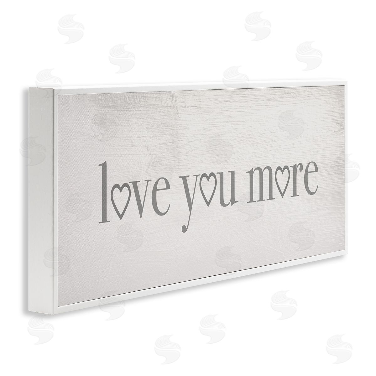 Stupell Studio Love You More Romantic Phrase Heart Typography