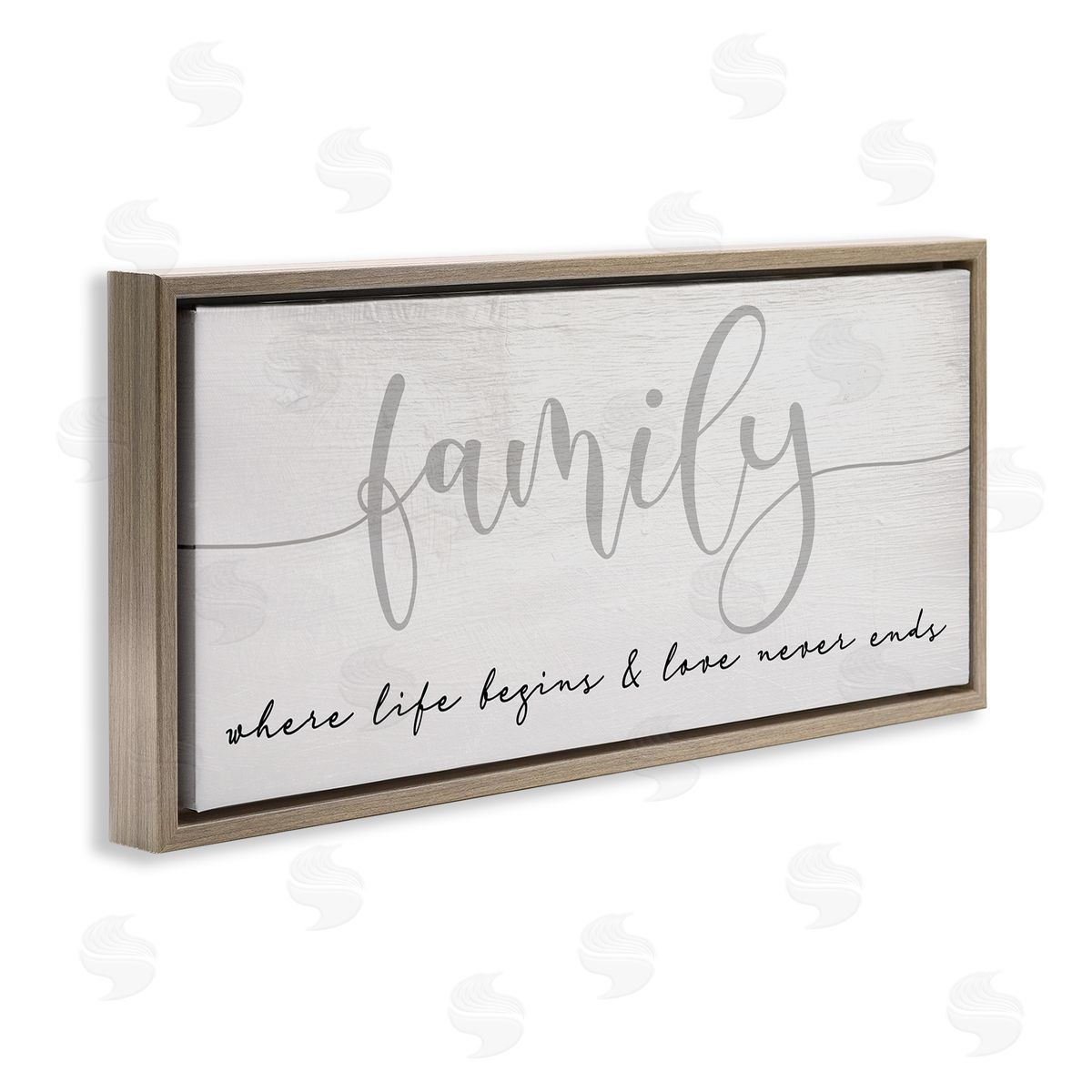 Stupell Studio Family Love Never Ends Sentiment Charming Typography