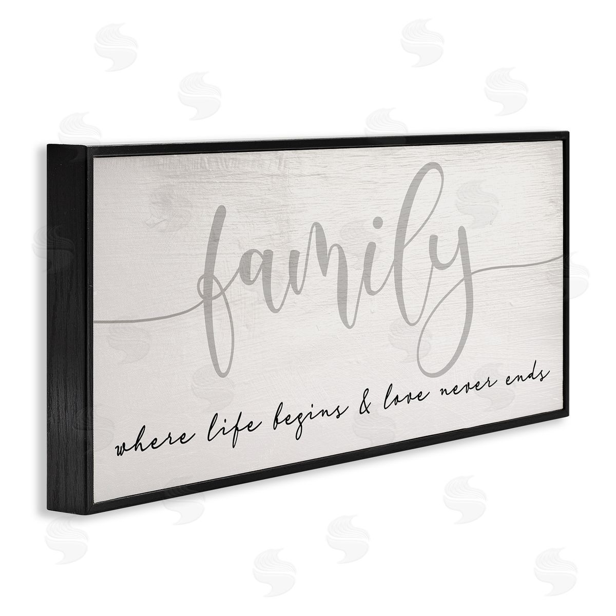 Stupell Studio Family Love Never Ends Sentiment Charming Typography