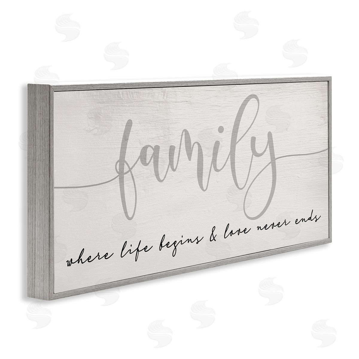 Stupell Studio Family Love Never Ends Sentiment Charming Typography