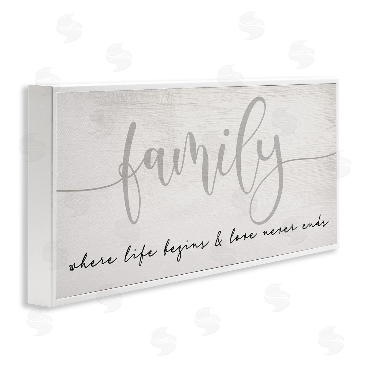 Stupell Studio Family Love Never Ends Sentiment Charming Typography