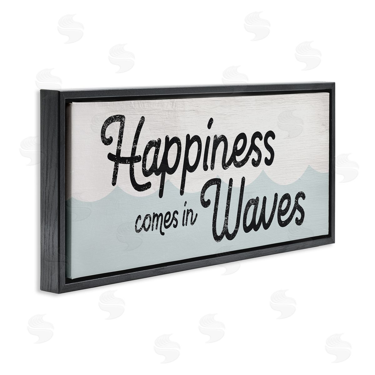 Stupell Studio Happiness Comes In Waves Phrase Blue Ocean Waves