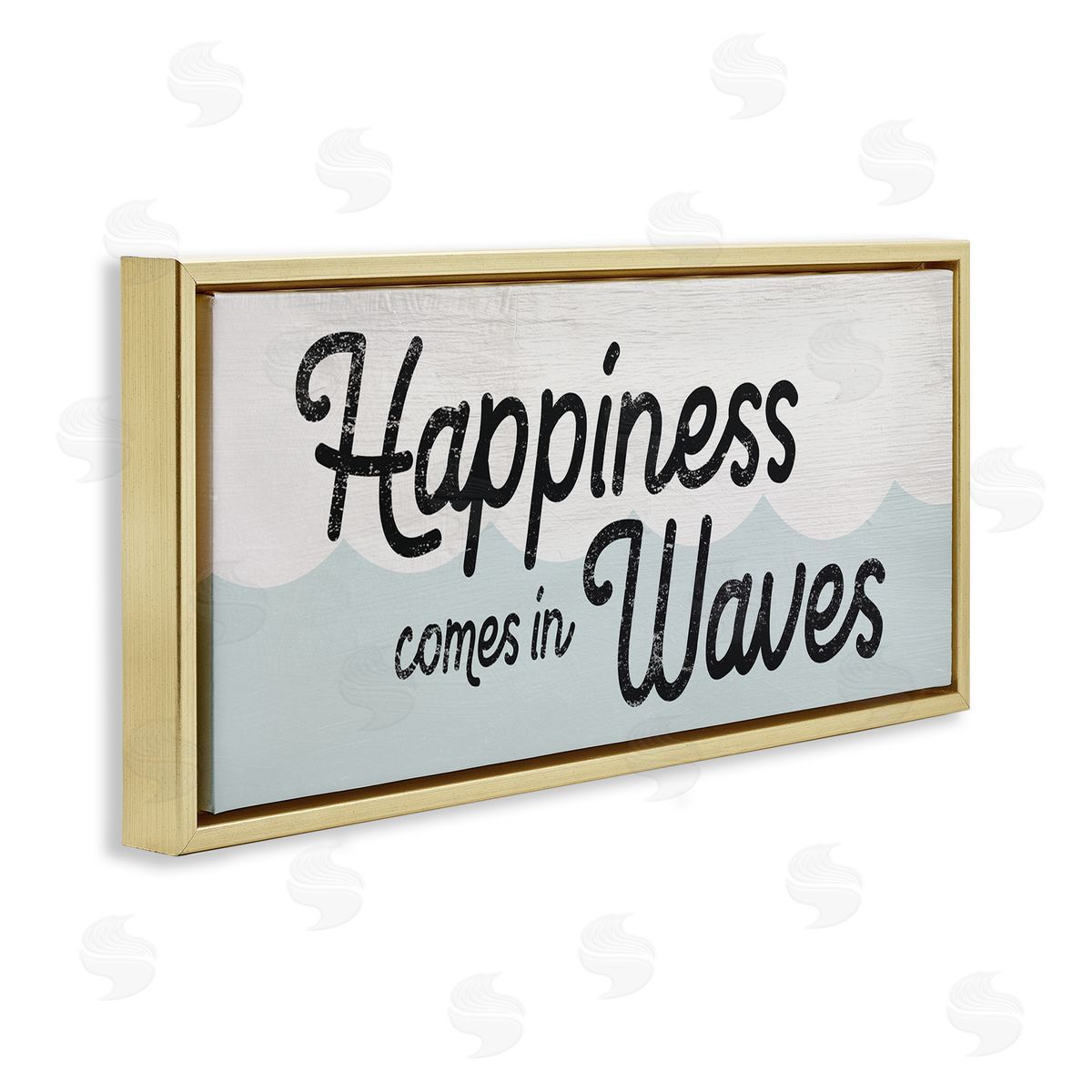 Stupell Studio Happiness Comes In Waves Phrase Blue Ocean Waves