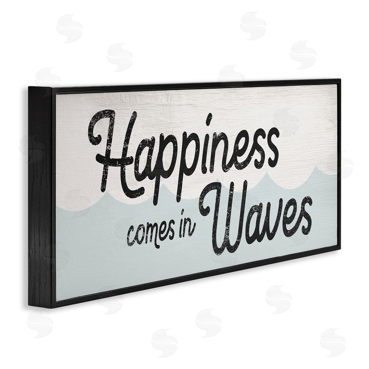 Stupell Studio Happiness Comes In Waves Phrase Blue Ocean Waves