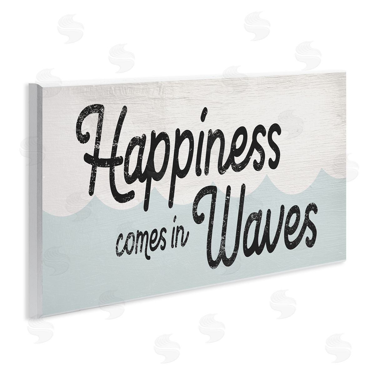 Stupell Studio Happiness Comes In Waves Phrase Blue Ocean Waves