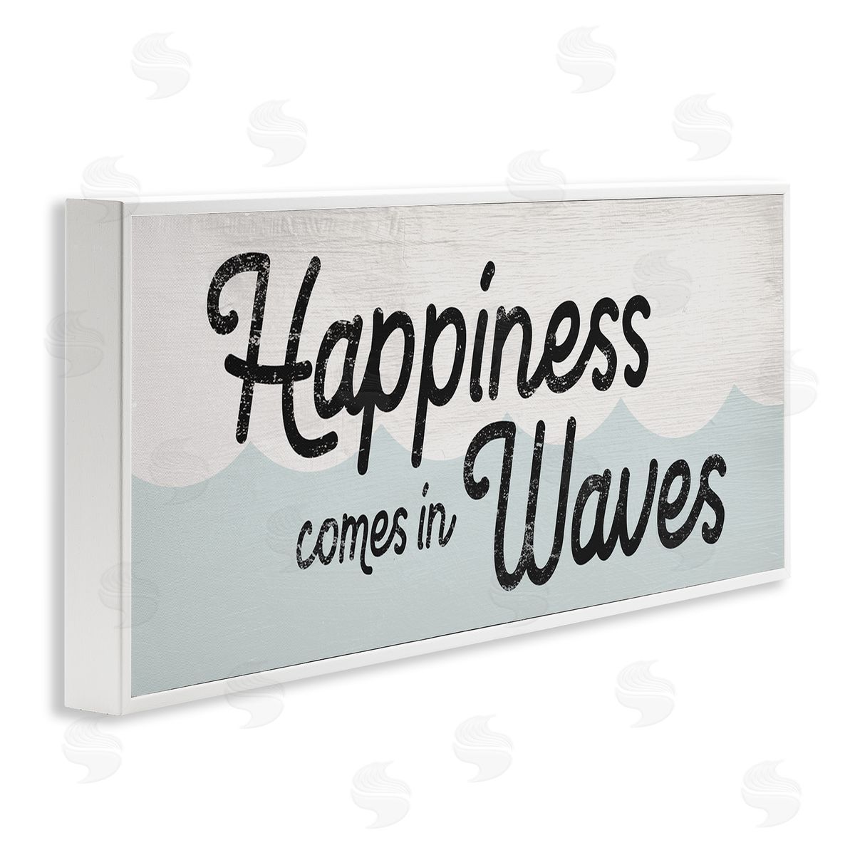 Stupell Studio Happiness Comes In Waves Phrase Blue Ocean Waves