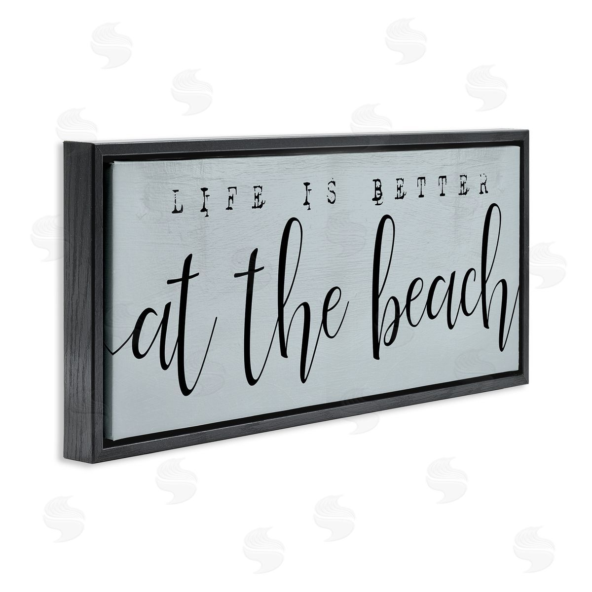 Stupell Studio Life's Better at Beach Phrase Soft Nautical Blue