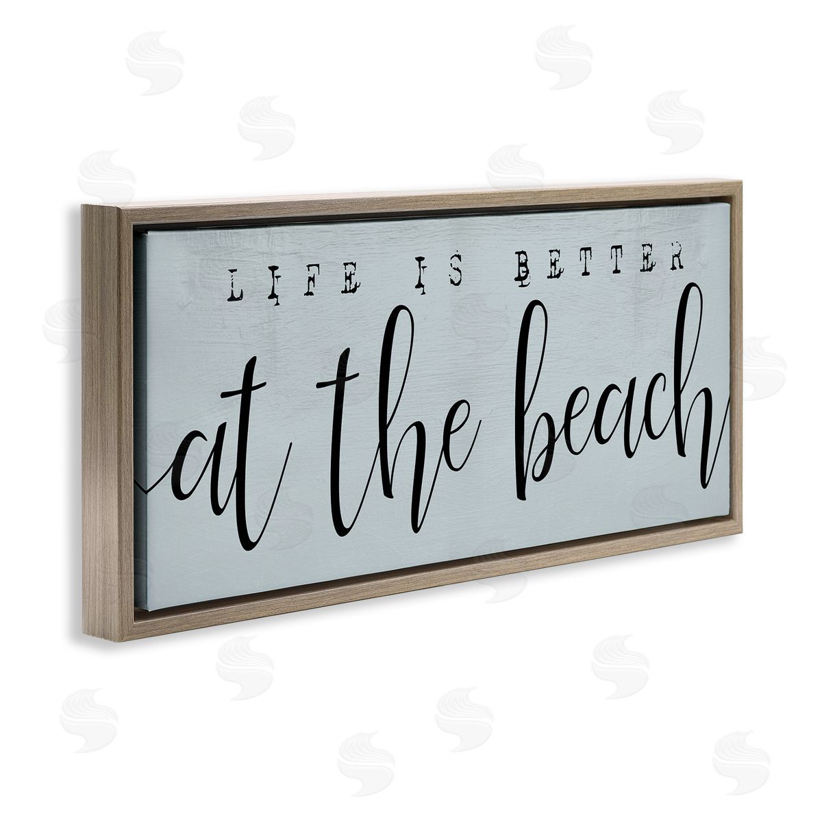 Stupell Studio Life's Better at Beach Phrase Soft Nautical Blue