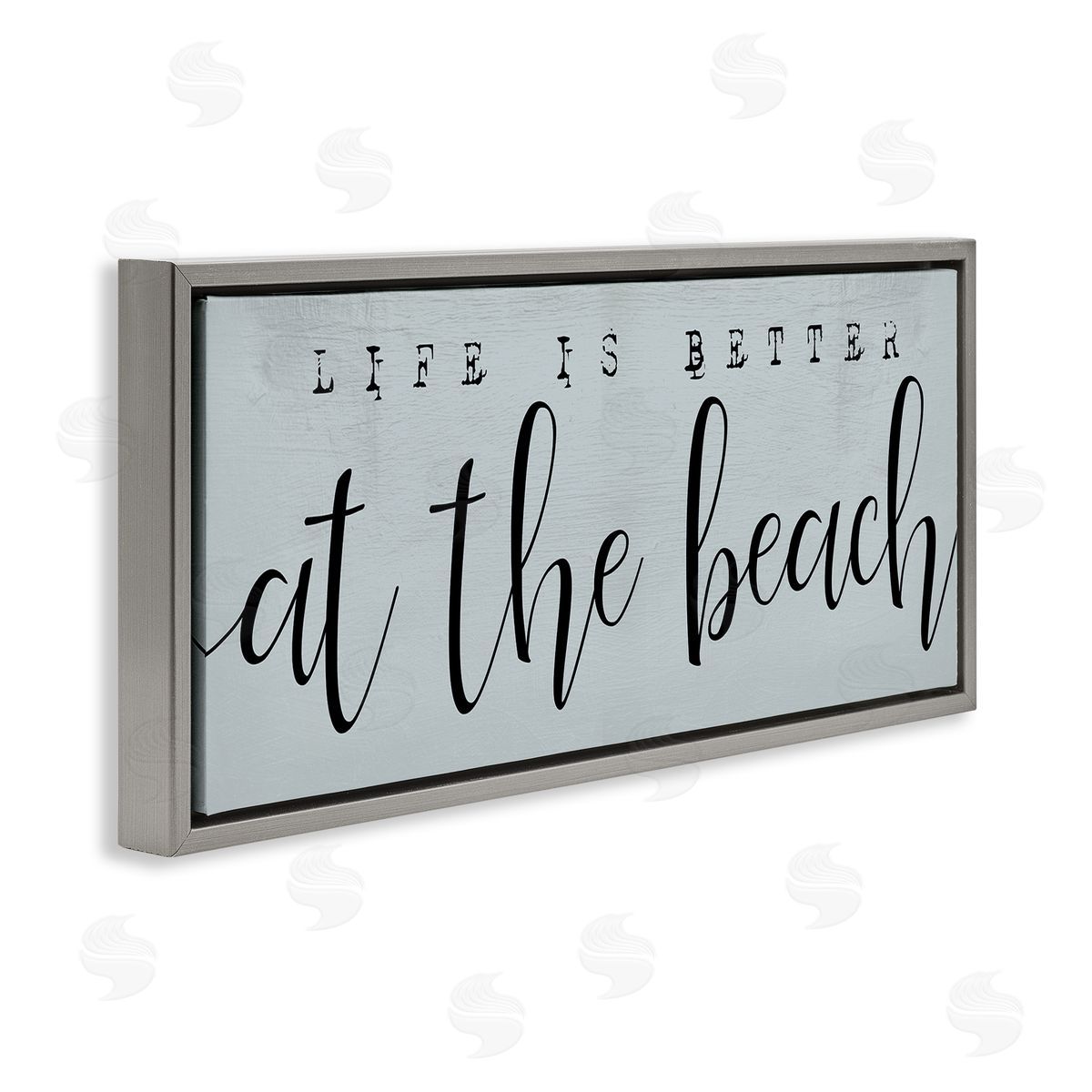 Stupell Studio Life's Better at Beach Phrase Soft Nautical Blue