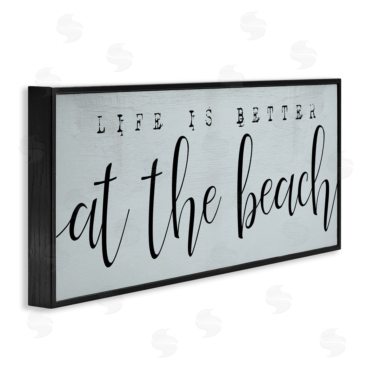 Stupell Studio Life's Better at Beach Phrase Soft Nautical Blue