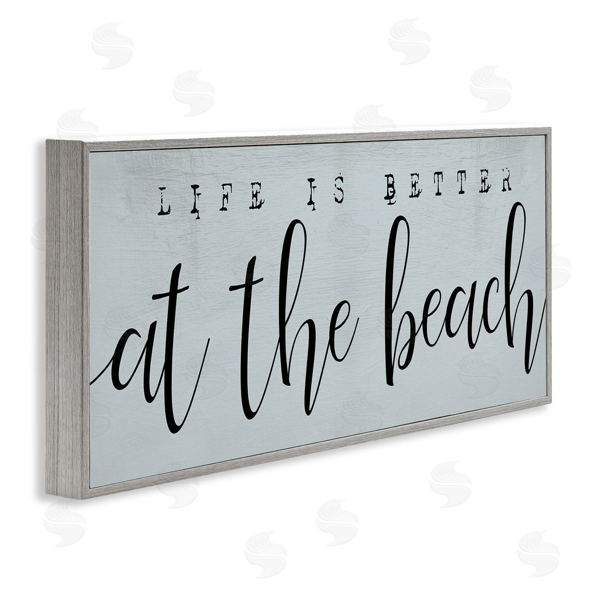 Stupell Studio Life's Better at Beach Phrase Soft Nautical Blue