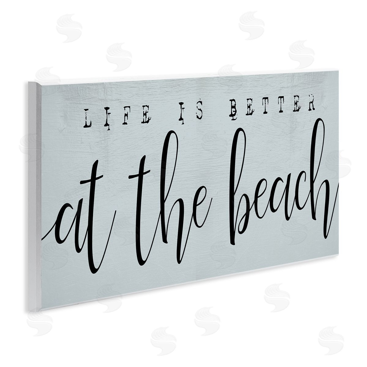 Stupell Studio Life's Better at Beach Phrase Soft Nautical Blue