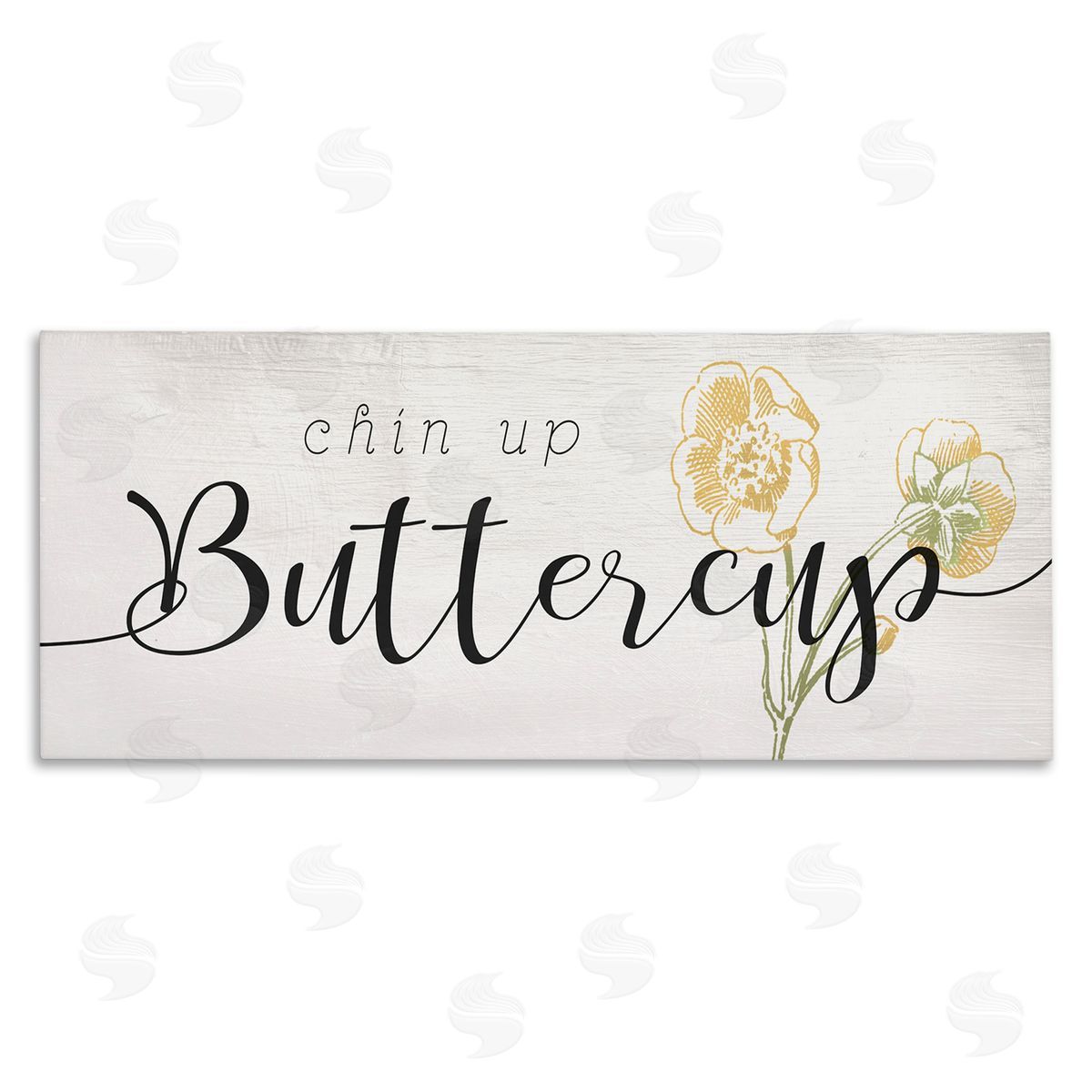 Stupell Studio Chin Up Buttercup Cute Encouragement Yellow Florals
