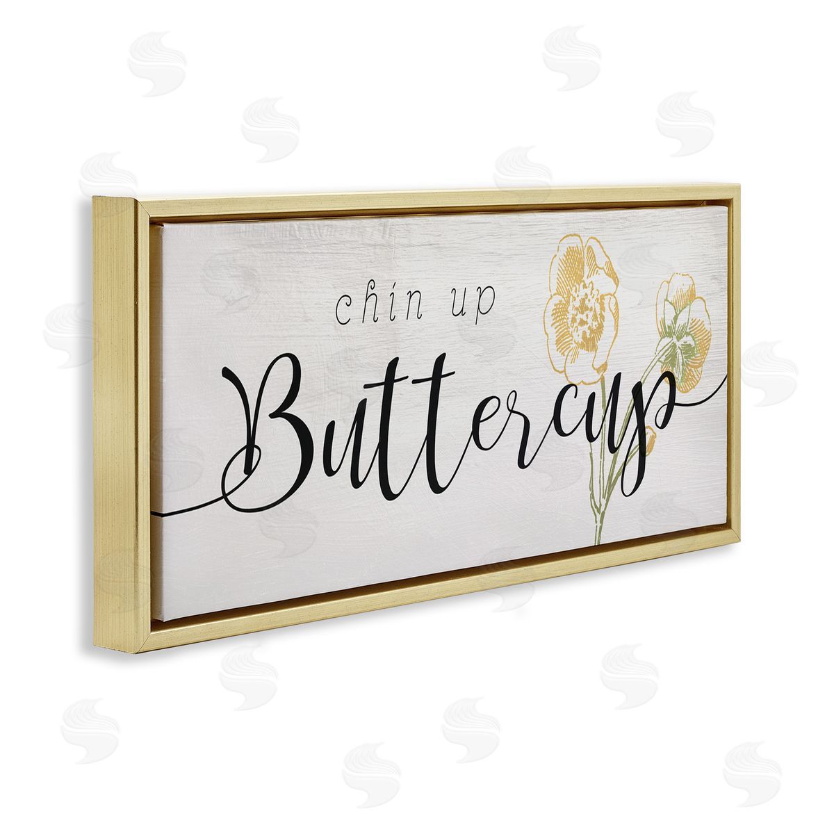 Stupell Studio Chin Up Buttercup Cute Encouragement Yellow Florals