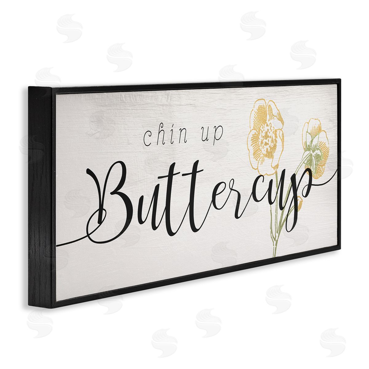 Stupell Studio Chin Up Buttercup Cute Encouragement Yellow Florals