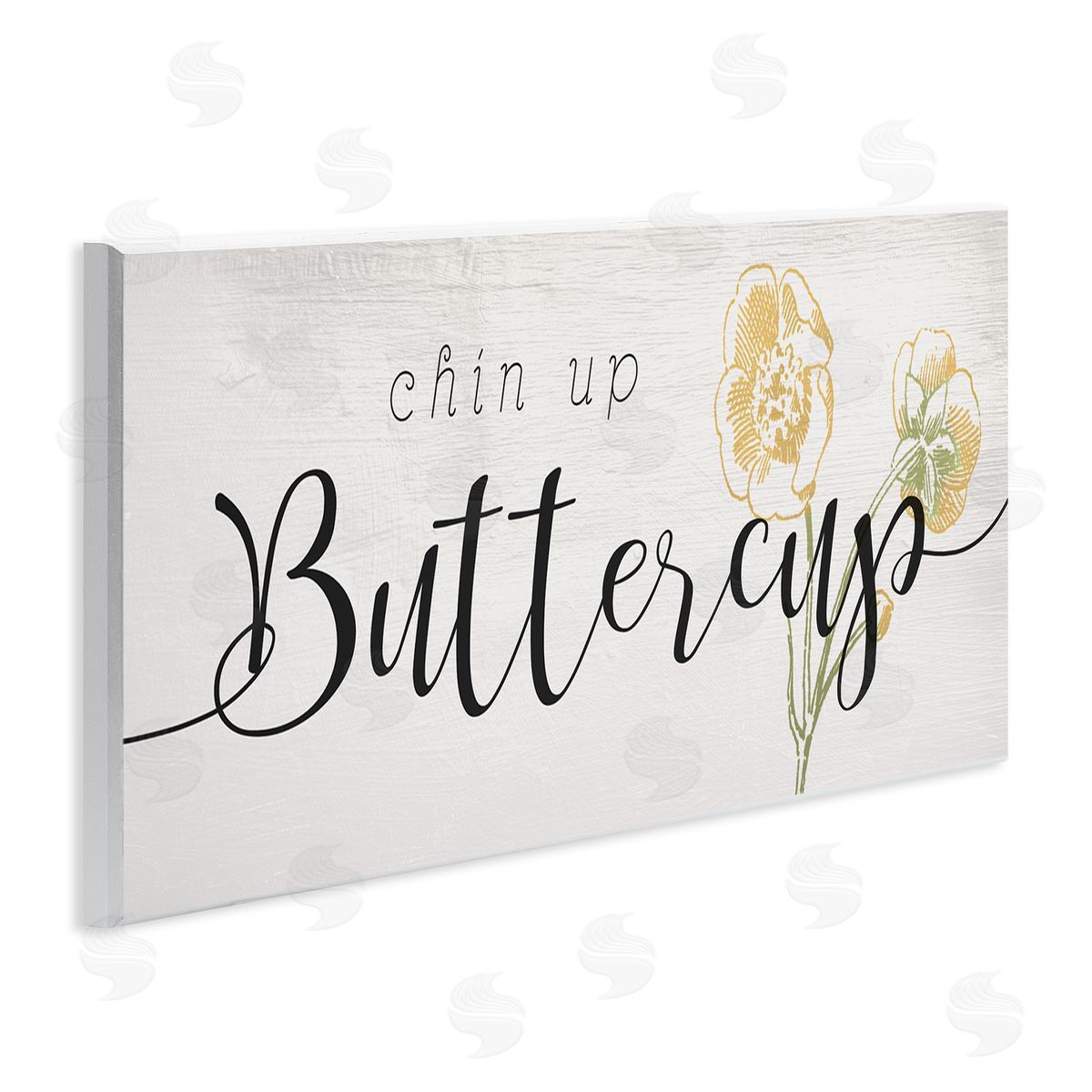 Stupell Studio Chin Up Buttercup Cute Encouragement Yellow Florals