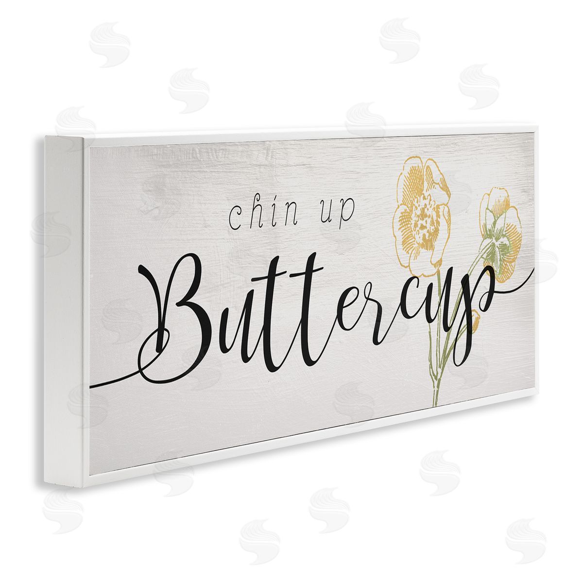 Stupell Studio Chin Up Buttercup Cute Encouragement Yellow Florals