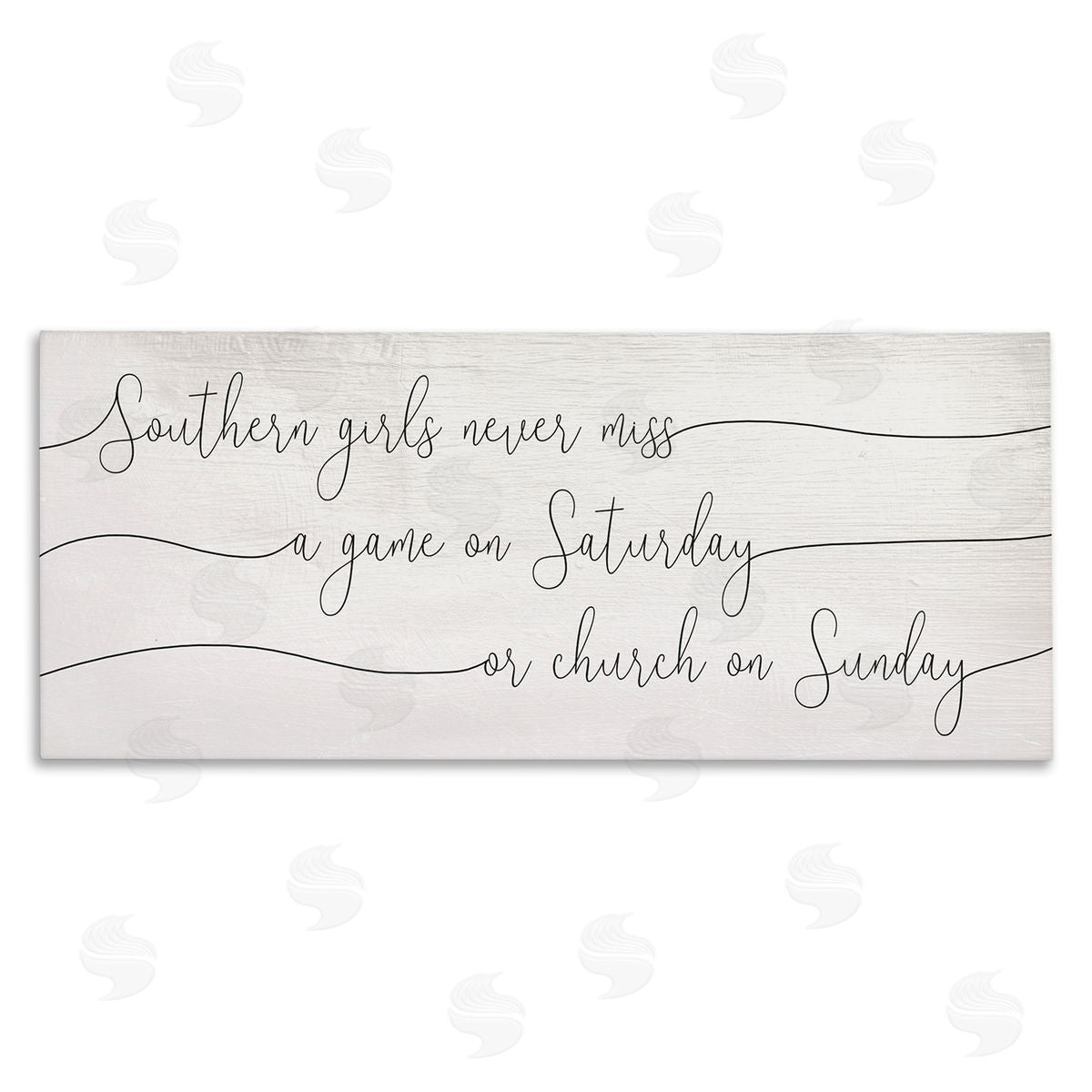 Stupell Studio Southern Girls Never Miss Games or Church Weekend Phrase