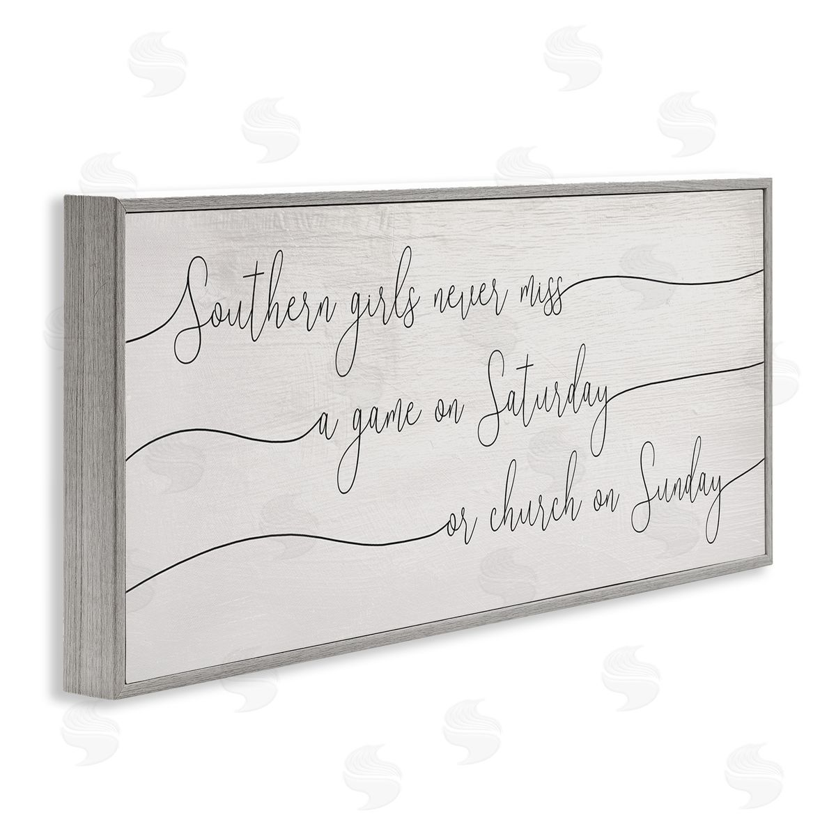 Stupell Studio Southern Girls Never Miss Games or Church Weekend Phrase