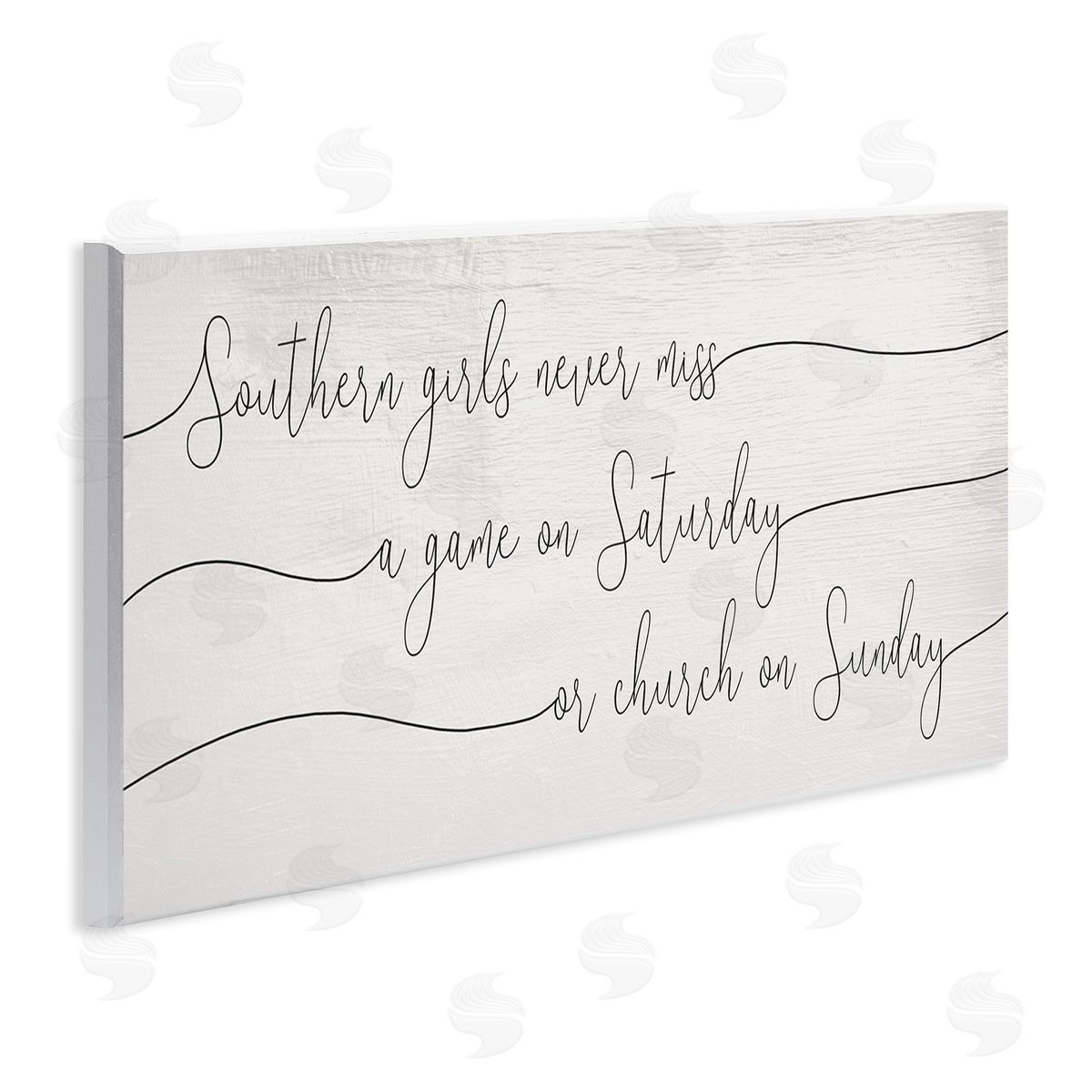 Stupell Studio Southern Girls Never Miss Games or Church Weekend Phrase
