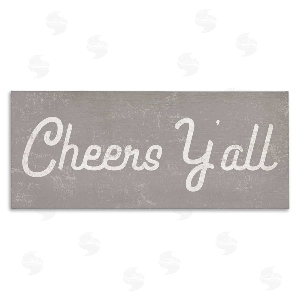 Stupell Studio Cheers Y'all Country Saying Happy Hour Distressed Pattern