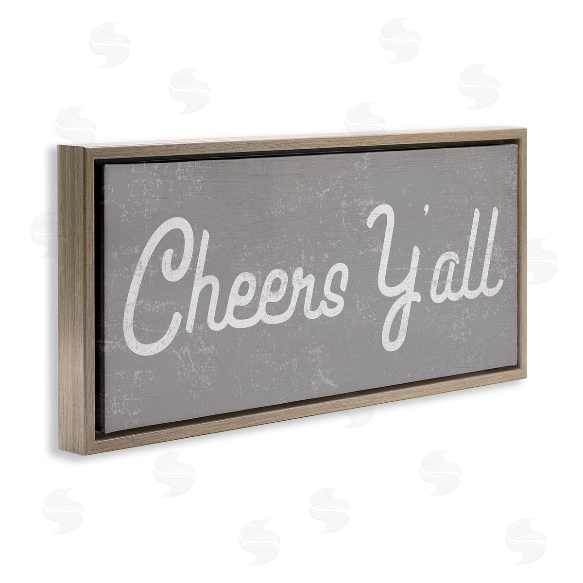 Stupell Studio Cheers Y'all Country Saying Happy Hour Distressed Pattern