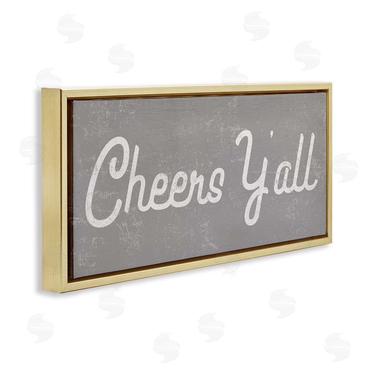 Stupell Studio Cheers Y'all Country Saying Happy Hour Distressed Pattern