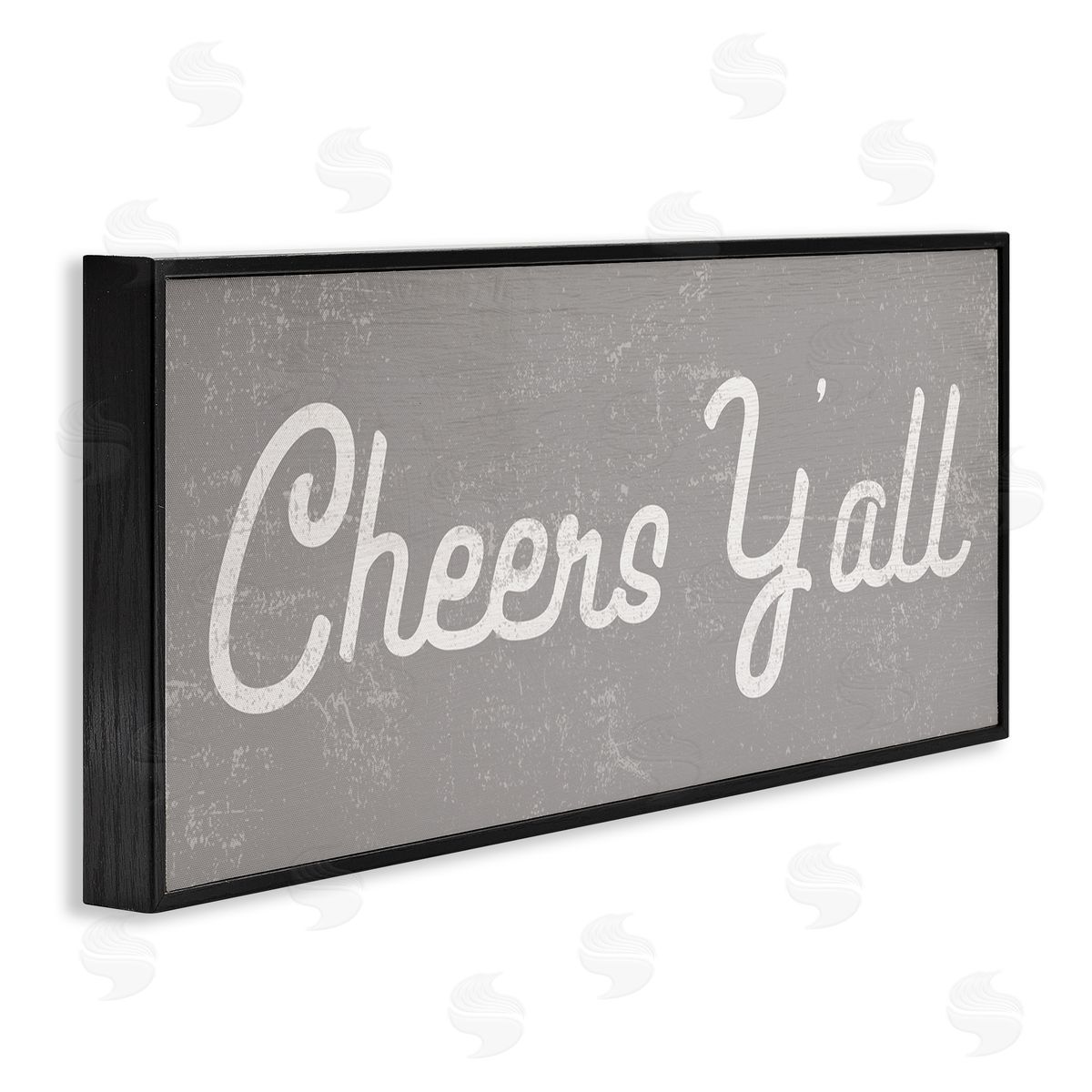 Stupell Studio Cheers Y'all Country Saying Happy Hour Distressed Pattern