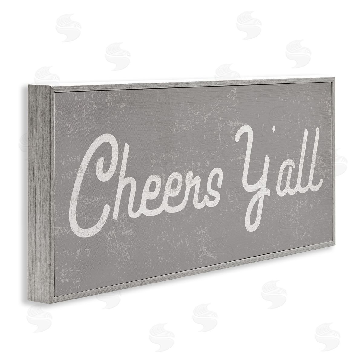 Stupell Studio Cheers Y'all Country Saying Happy Hour Distressed Pattern