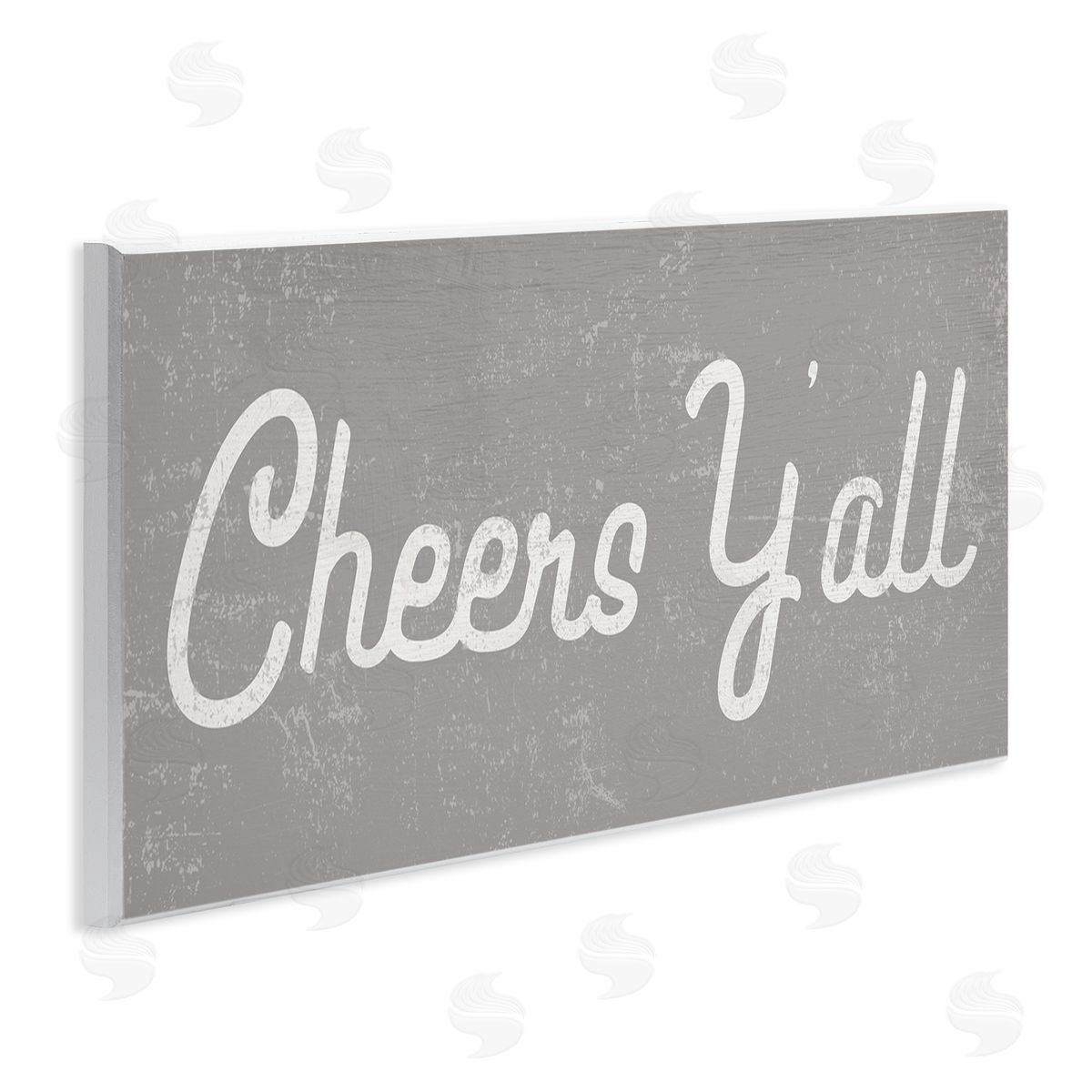 Stupell Studio Cheers Y'all Country Saying Happy Hour Distressed Pattern