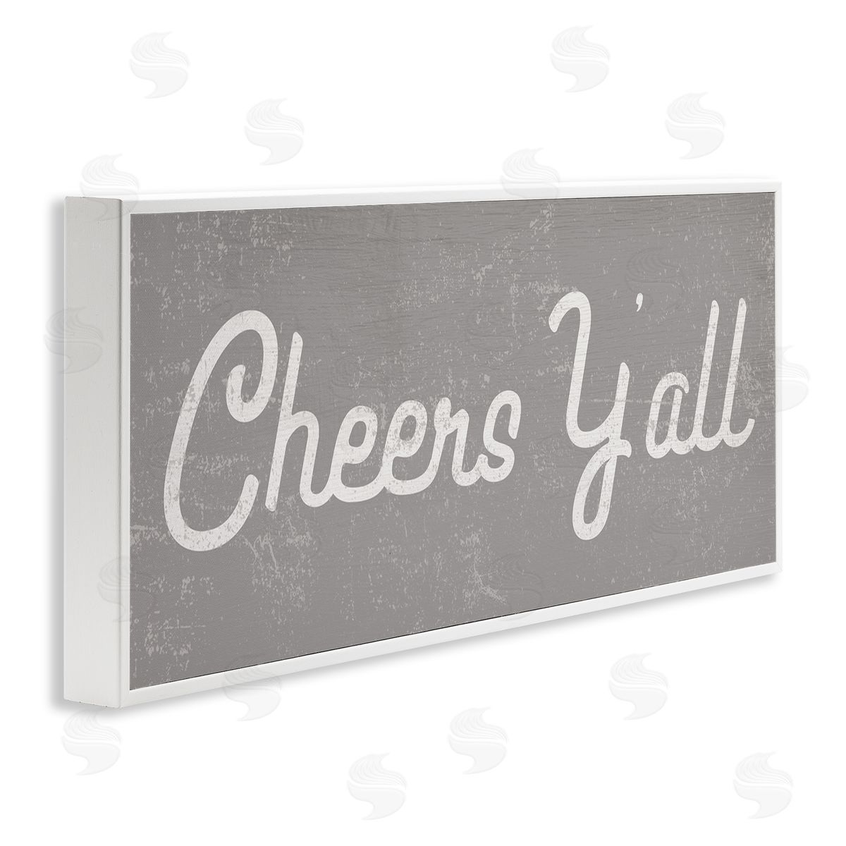 Stupell Studio Cheers Y'all Country Saying Happy Hour Distressed Pattern